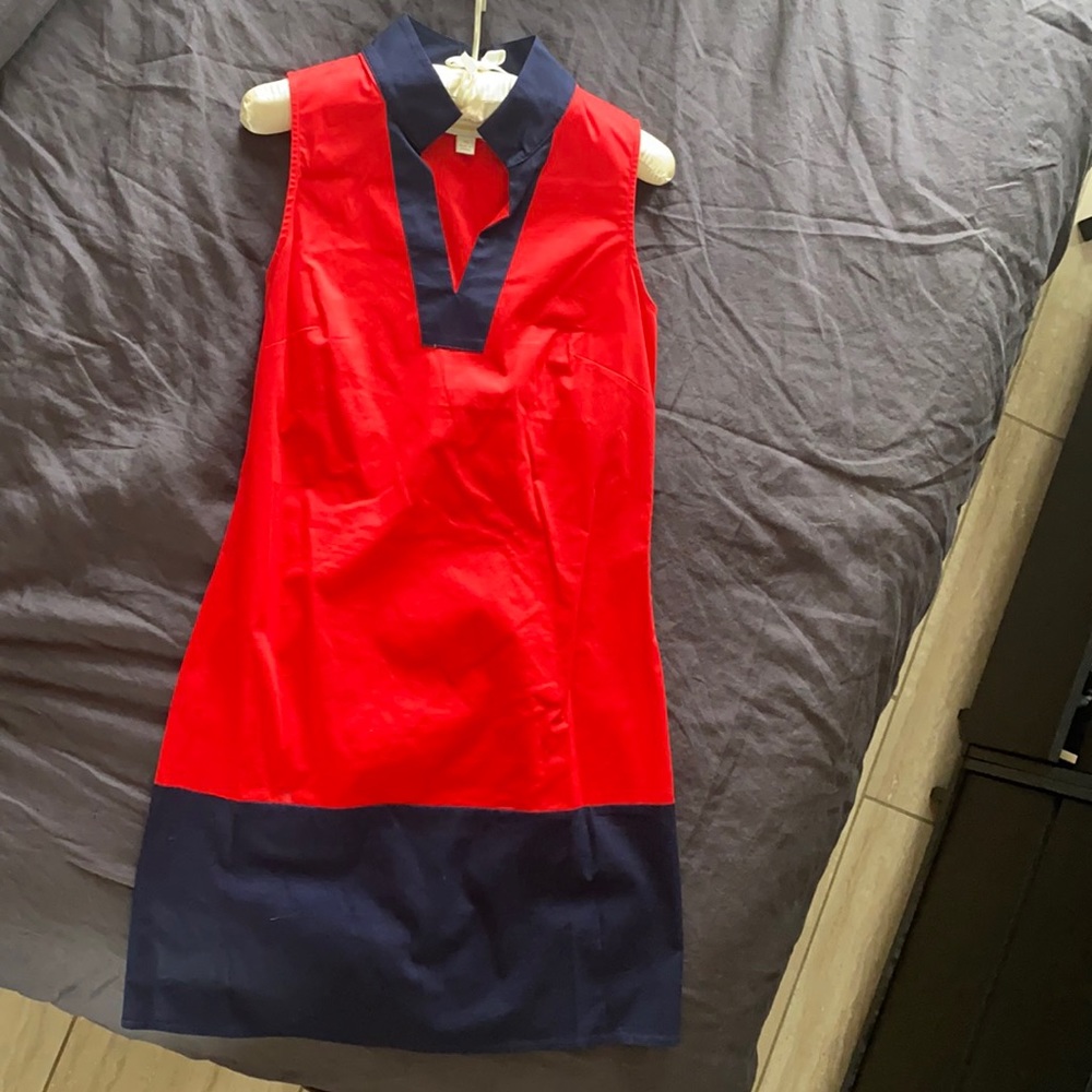 Dress, Coral-navy Size XS